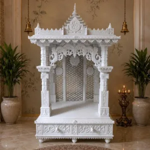 White Marble Mandir Base
