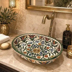 Floral Carved Basin